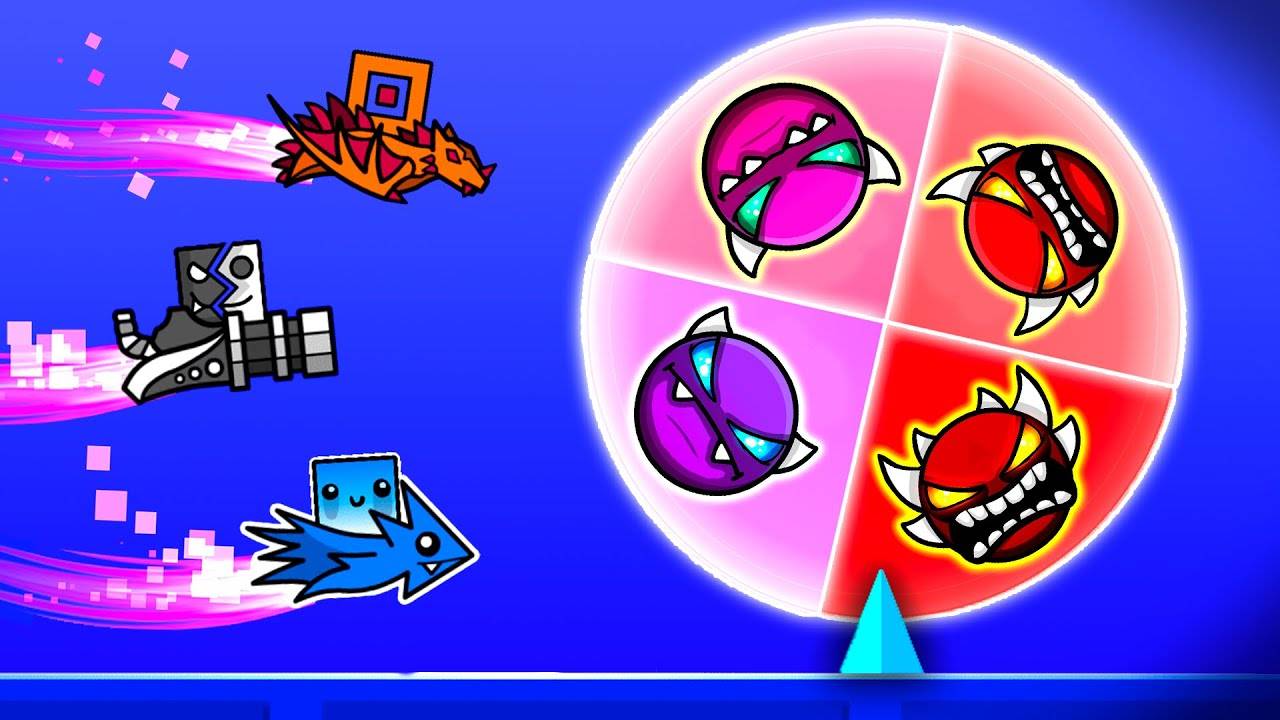 Гонка на РУЛЕТКЕ ДЕМОНОВ в Geometry Dash!