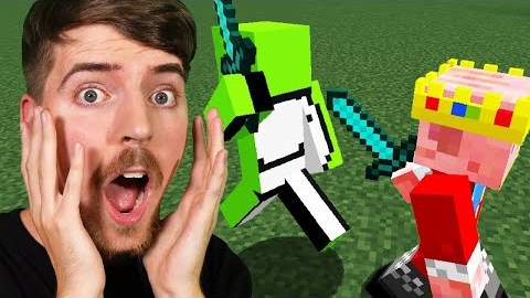 Дуэль Дрима и Техноблейда в Майнкрафте за $100.000. MrBeast