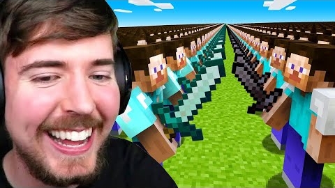 БИТВА 1000 ПРОТИВ 1000 ИГРОКОВ В МАЙНКРАФТЕ!MrBeast