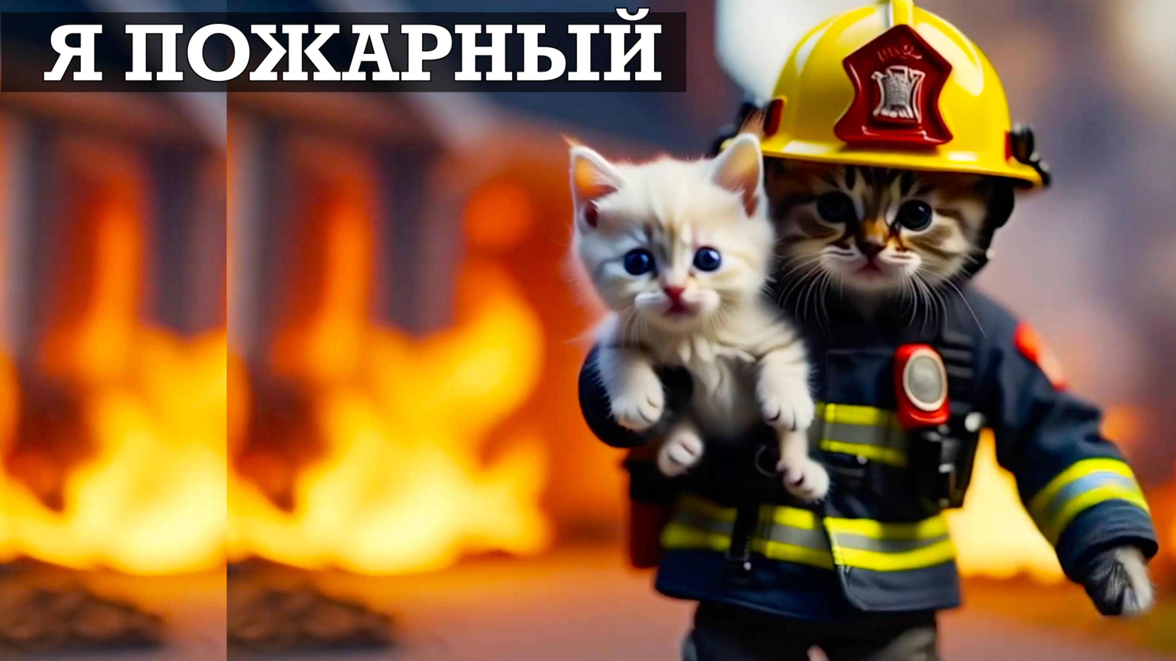 Мультик про котенка | Песенка про котенка ПОЖАРНОГО| Мультики про животных