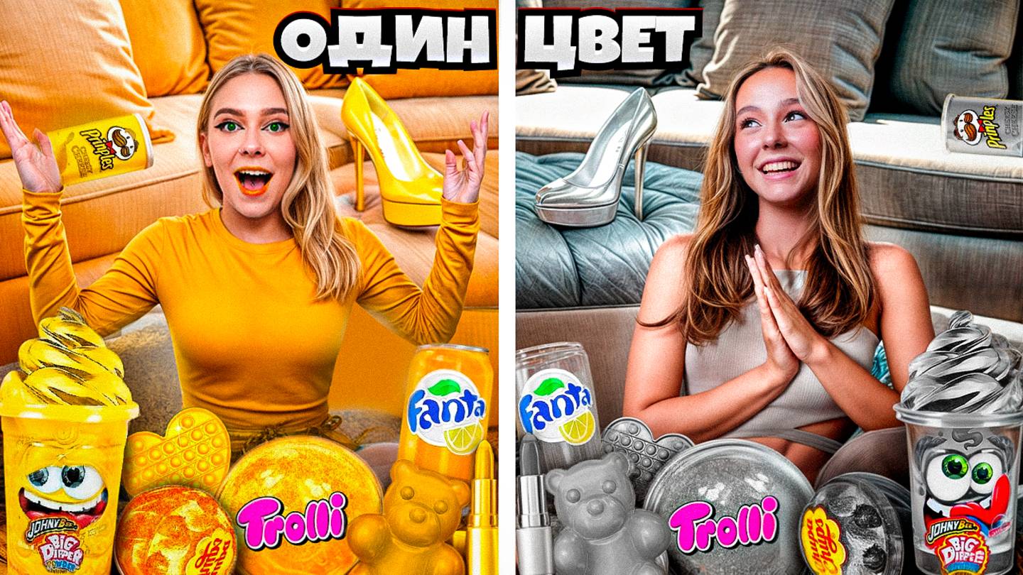 ЖИВЕМ в ОДНОМ ЦВЕТЕ 24 Часа #2 !