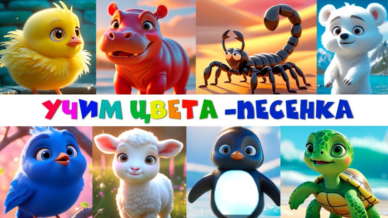 Учим цвета с песенкой! 🌈🎶 Цвета для малышей – обучающая песенка! 🟥🟨🟩⬛⬜🟦