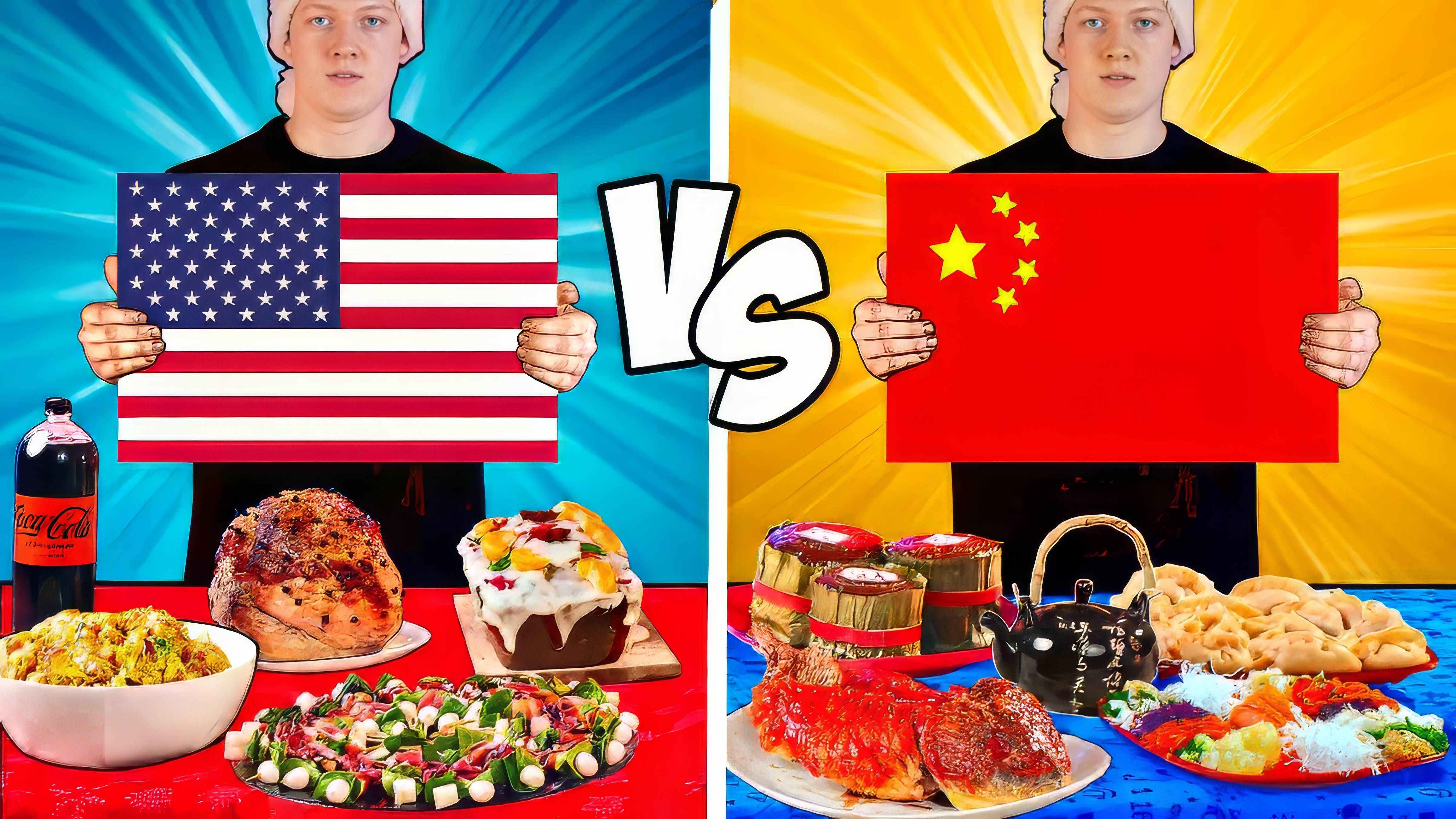 АМЕРИКАНСКИЙ НОВОГОДНИЙ СТОЛ VS КИТАЙСКИЙ НОВОГОДНИЙ СТОЛ .КАКОЙ ВКУСНЕЙ ВАНЗАЙ vanzai в 4K