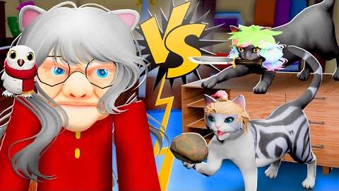 КОТЫ ПРОТИВ БАБУЛИ! Roblox Cat vs Grandma