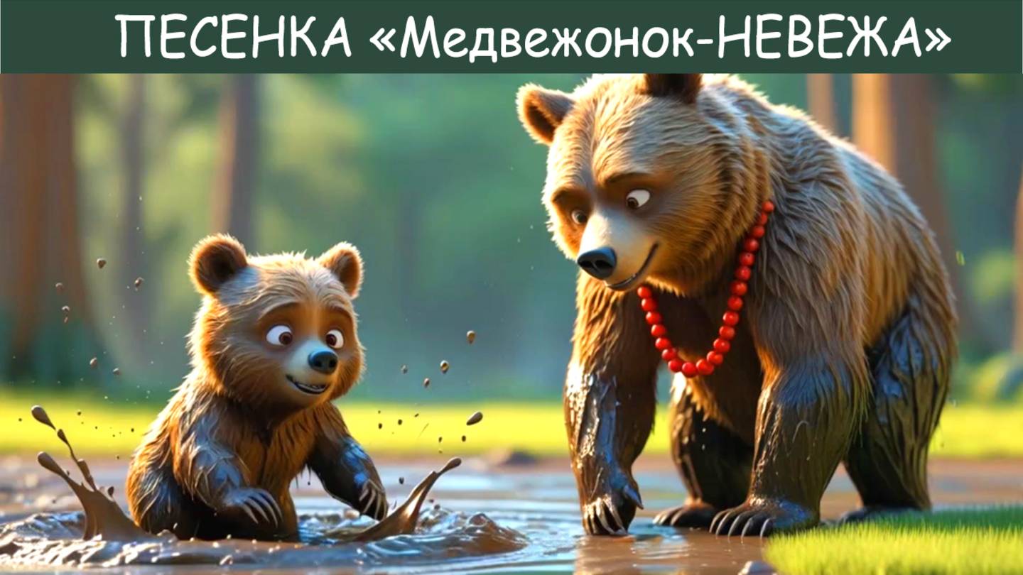 🎵 Песенка Медвежонок-невежа 🐻 весёлая и поучительная история для малышей по стихам А.Барто