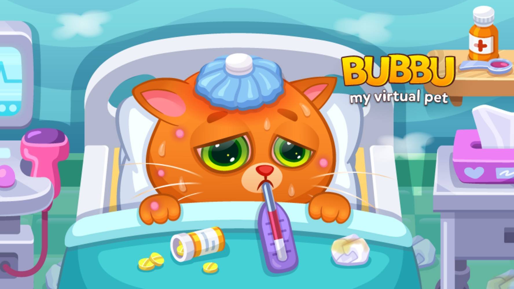 Bubbu - Нужно вылечить котика | Развивающие игры для малышей | мульт | в топ | детям | для детей