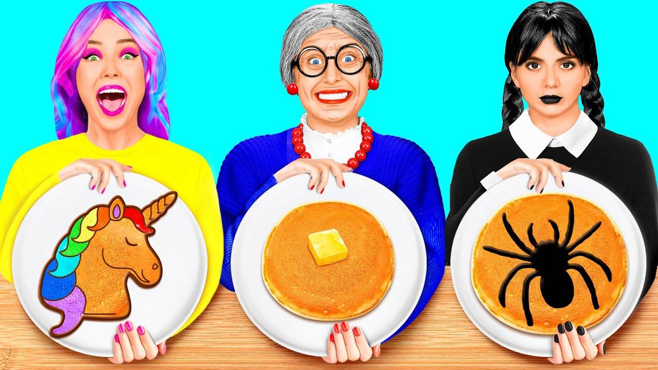 Кулинарный Челлендж Уэнсдей против Бабушки Кухонные гаджеты и Лайфхаки для родителей от BaRaDa