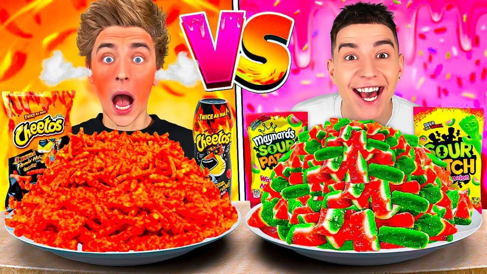 ОСТРАЯ vs СЛАДКАЯ vs КИСЛАЯ ЕДА Челлендж ! А4