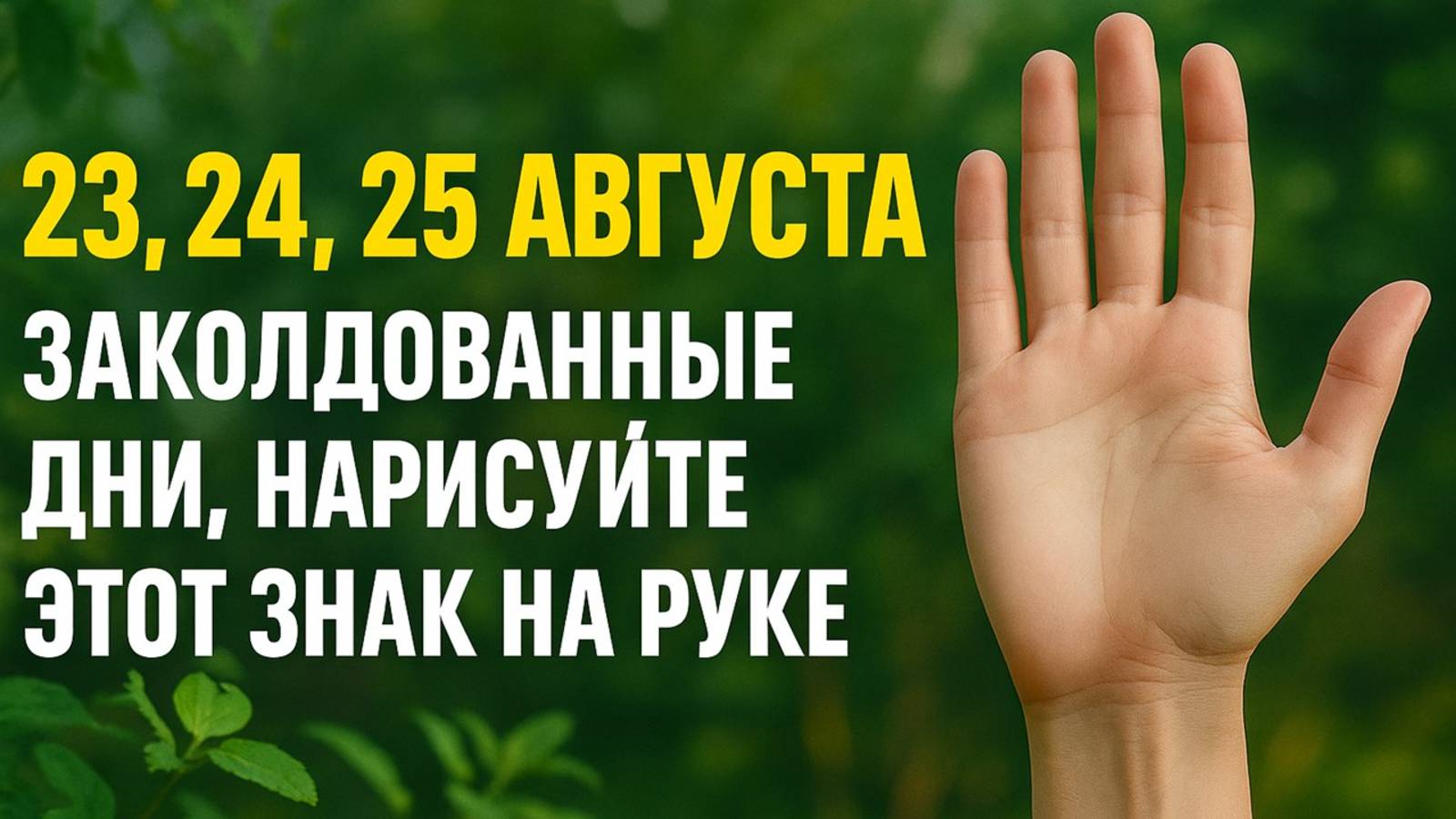 23, 24 и 25 августа — заколдованные дни! Нарисуйте этот знак на руке и измените судьбу