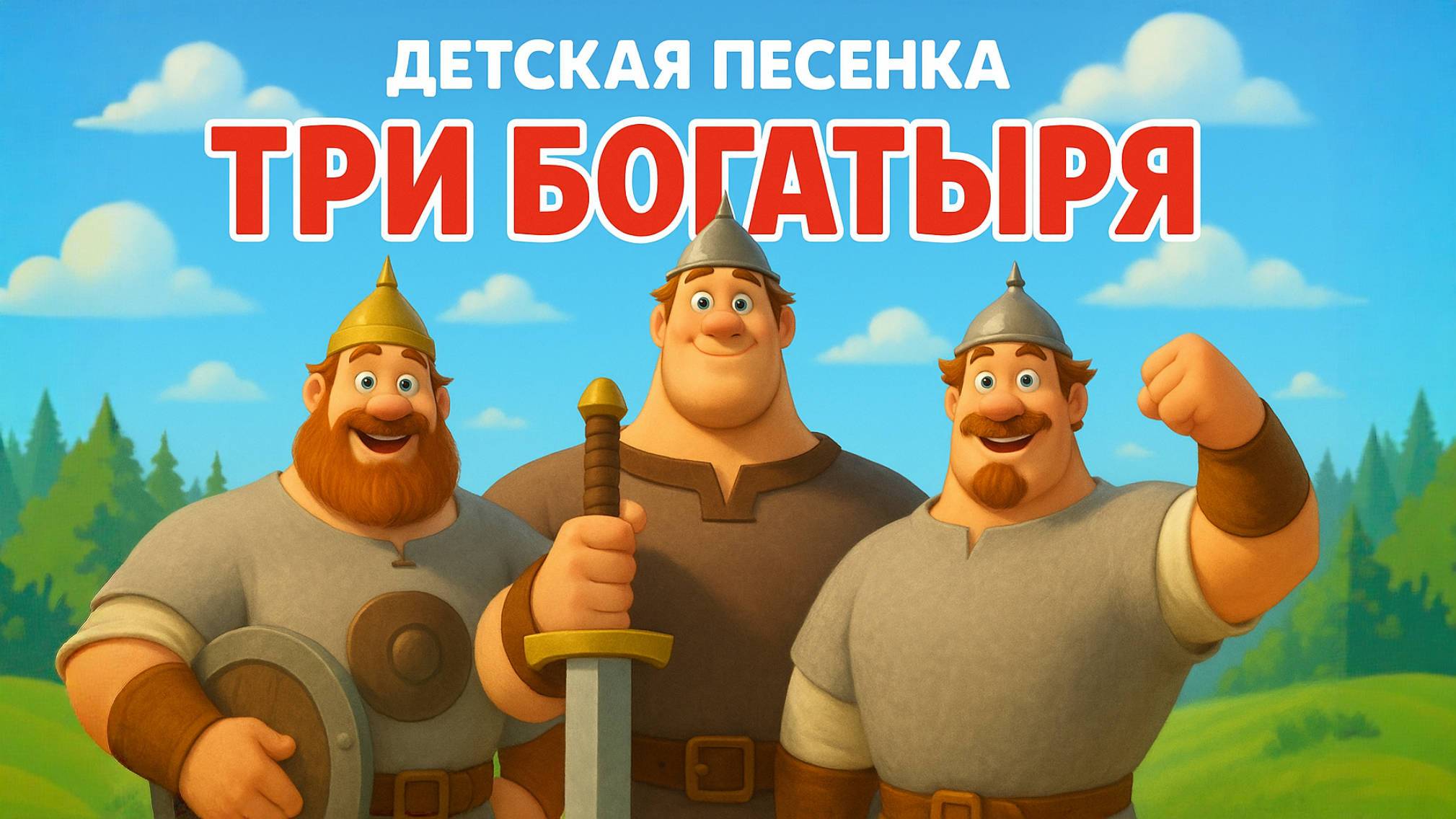 ТРИ БОГАТЫРЯ. Песенки и мультфильм для детей.