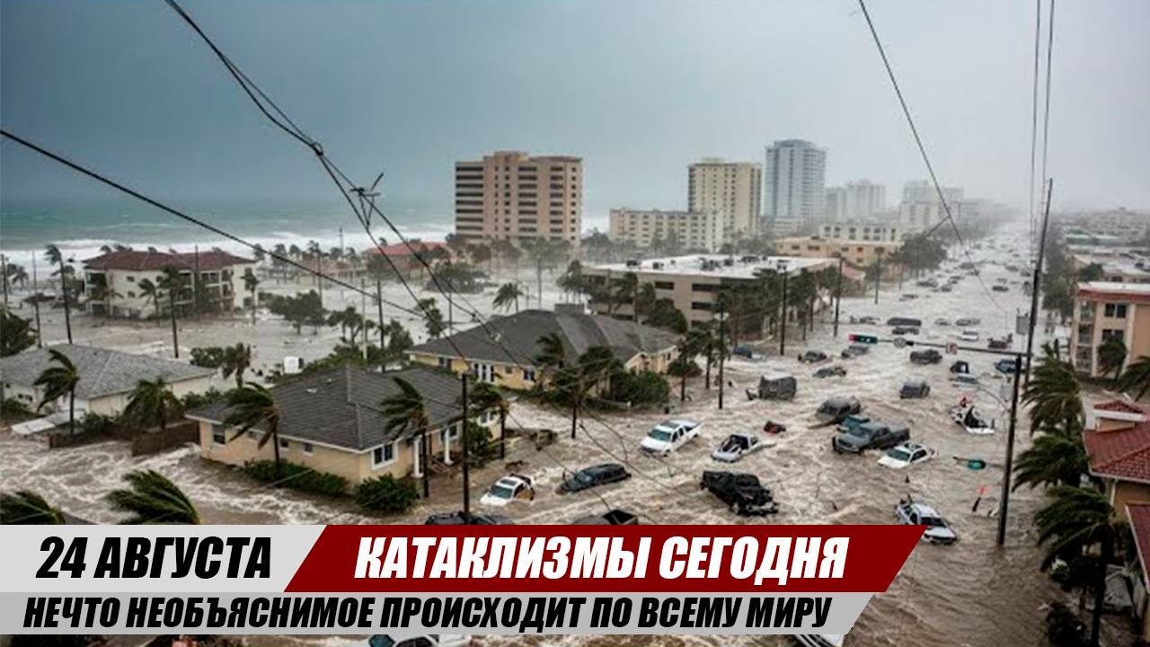 Новости Сегодня 24.08.2025 - ЧП, Катаклизмы, События Дня: Европа Шторм США Ураган Индия Наводнение