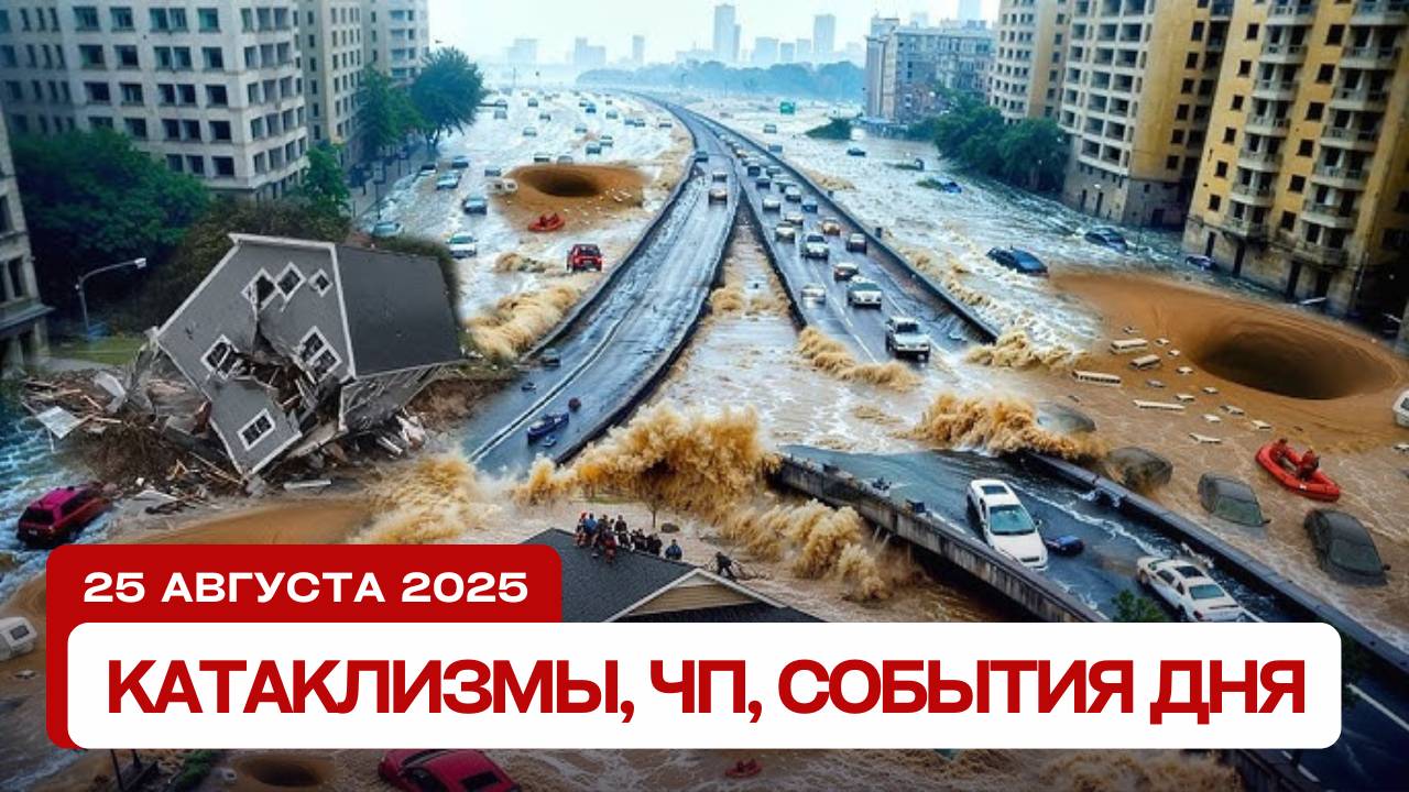 Катаклизмы сегодня 25.08.2025: Тайфун «Кадзики» в Китае, ураган в Италии, наводнение в США и Йемене!