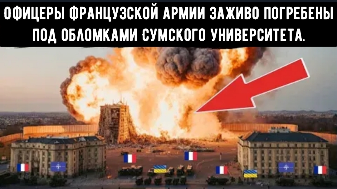 БЕЗУМНАЯ КАЗНЬ \ Офицеры французской армии заживо погребены под обломками Сумского университета.