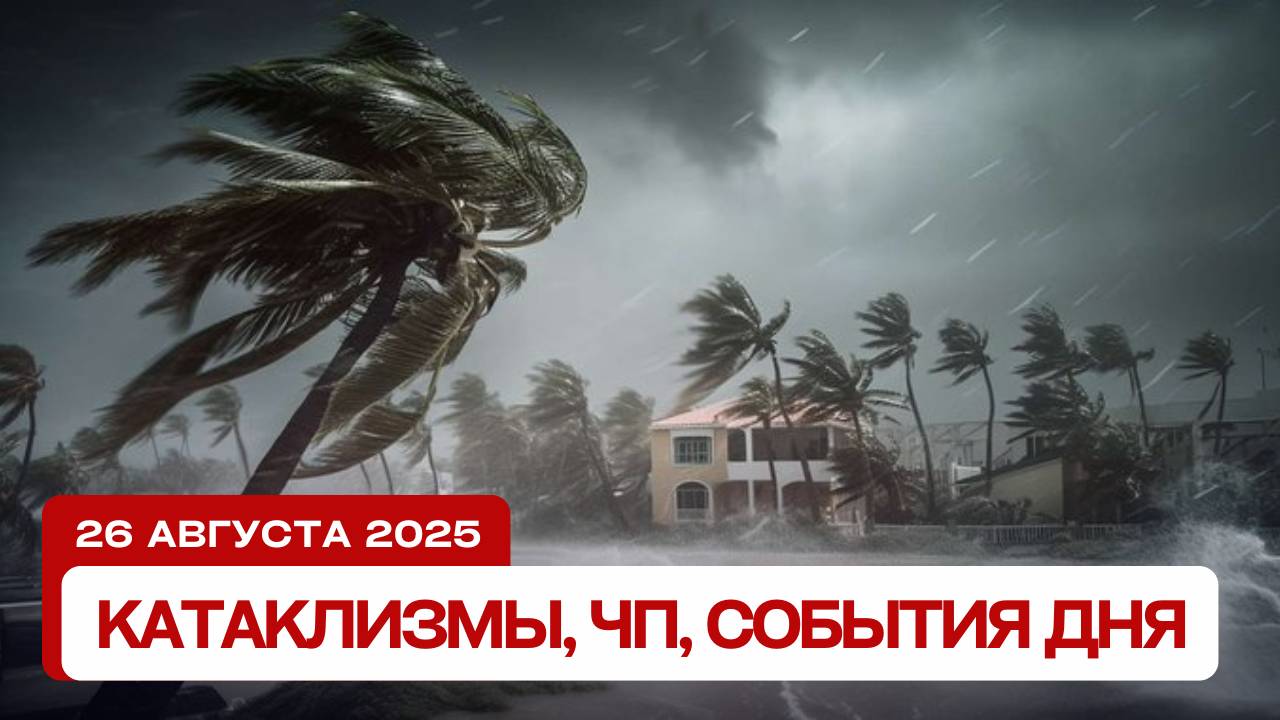 Катаклизмы 26.08.2025: Тайфун во Вьетнаме, ураган в Шанхае, пожары в США, потопы в Мексике и Индии!