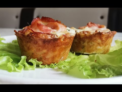 ВСЕ В ВОСТОРГЕ ОТ ЭТОГО РЕЦЕПТА! КАРТОФЕЛЬНЫЕ КОРЗИНОЧКИ С ЯЙЦОМ И БЕКОНОМ! Рецепты из картофеля.