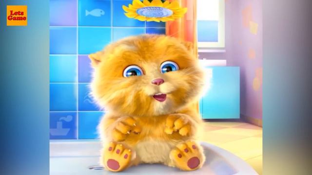 рыжий котенок учит считать детей , детям