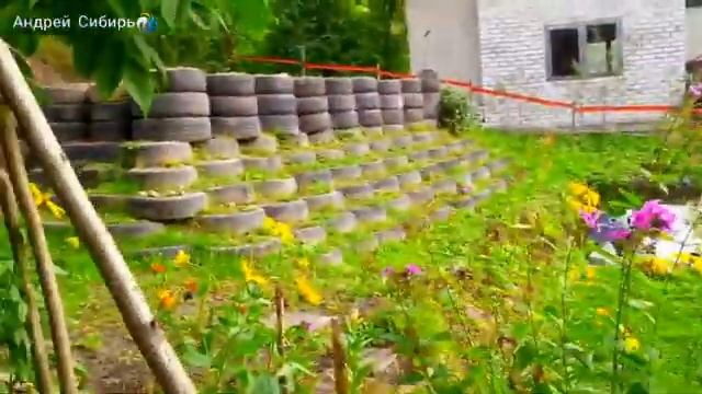 ПАРКОВКА ИЗ НАТУРАЛЬНОГО КАМНЯ НА ДАЧЕ СВОИМИ РУКАМИ --- УКРЕПЛЕНИЕ СКЛОНА ЗЕМЛИ ПОКРЫШКАМИ НА ВЕКА