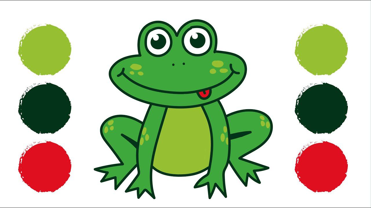 Как нарисовать ЛЯГУШКУ / Раскраска ЛЯГУШКА / How to draw a FROG / Coloring FROG / Краски Раскраски