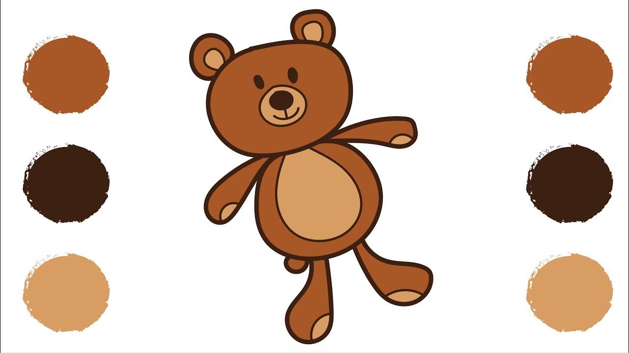 Как нарисовать ПЛЮШЕВОГО МИШКУ / Раскраска МИШКА / How to draw a TEDDY BEAR / Краски Раскраски