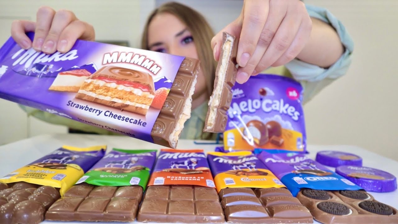 МУКБАНГ • 1 кг шоколадок Милка • ем сладости ? шоколад ! MUKBANG Milka chocolate ASMR sweet eating