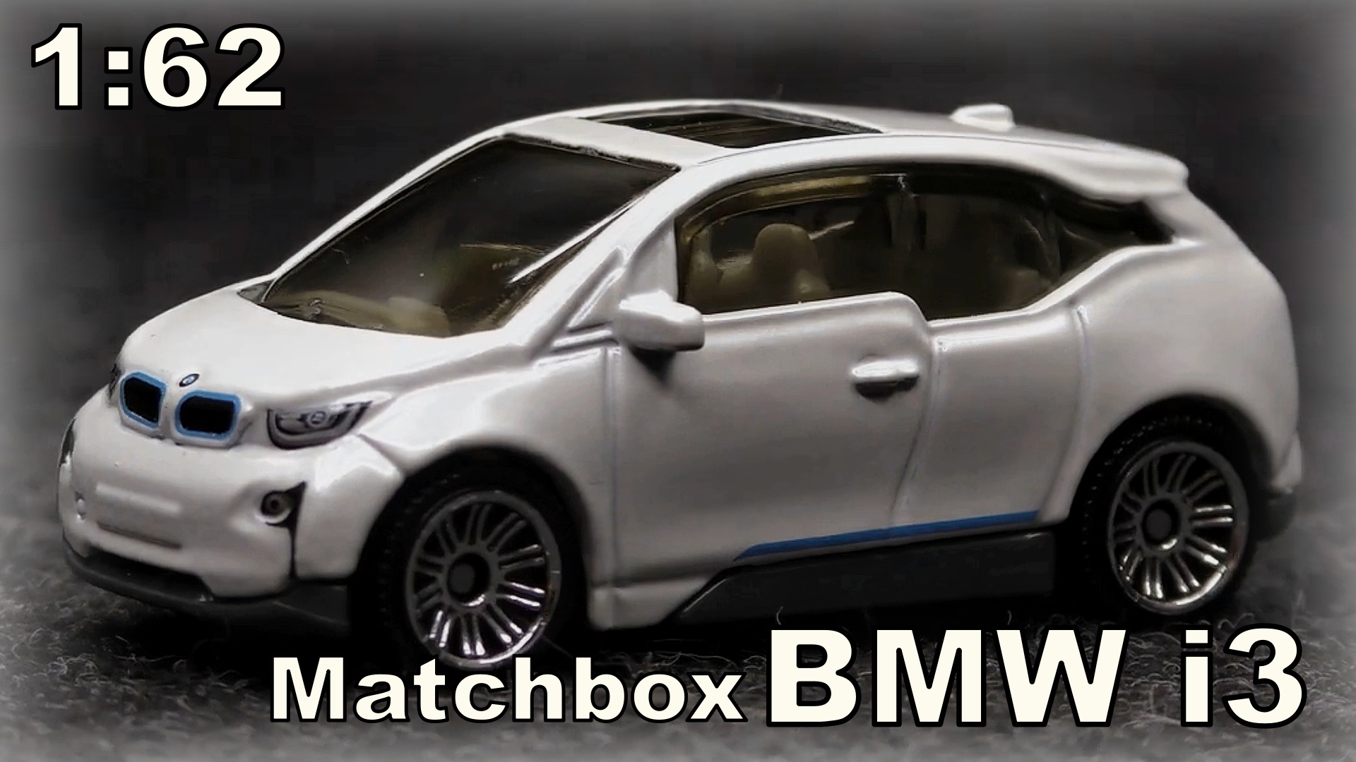 BMW i3 / Точная мини-копия настоящего автомобиля / Масштаб 1:62 / Matchbox / Масштабная модель