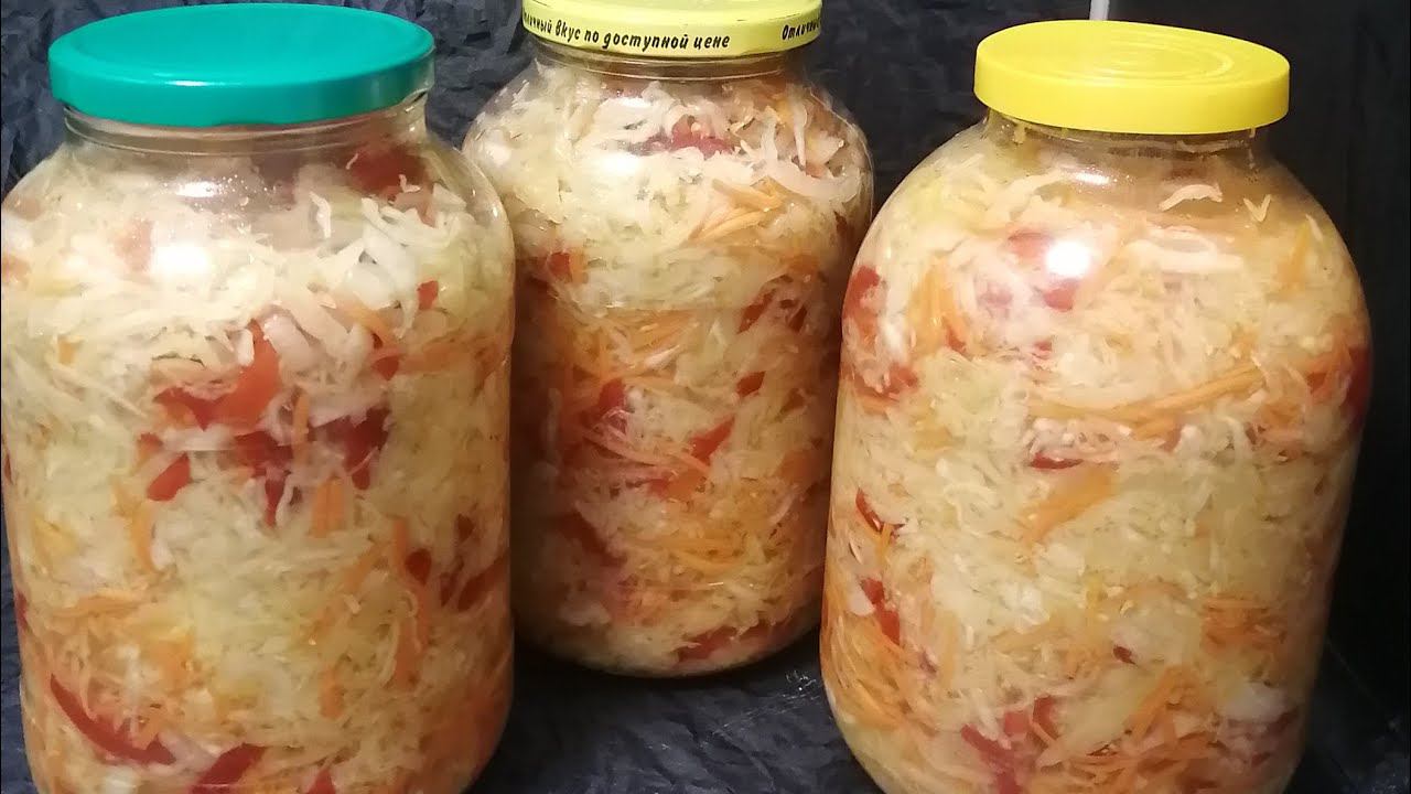 Салат из капусты на зиму с болгарским перцем
