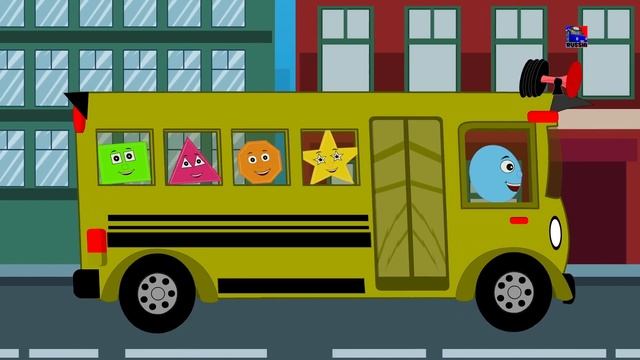 Колеса на автобусе | Автобусная песня | Узнать транспорт | Kids Nursery Rhymes | Wheels on the Bus